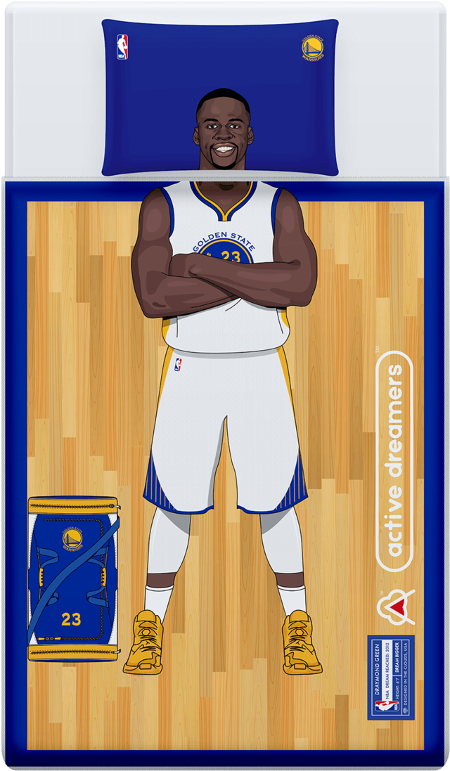 Golden State Basketball Player Illustration PNG Image