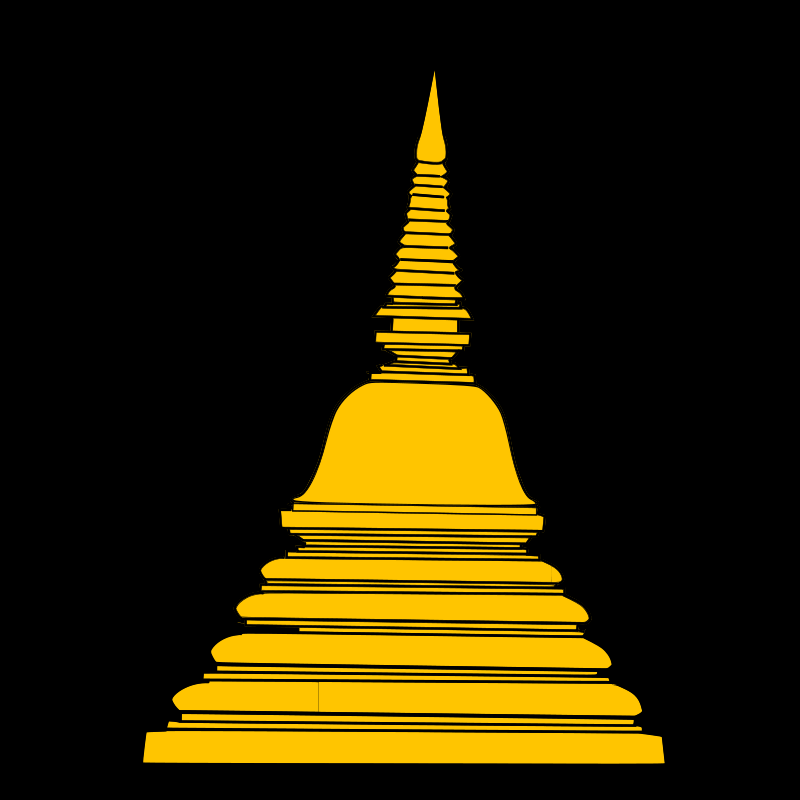 Golden Stupa Silhouette PNG Image