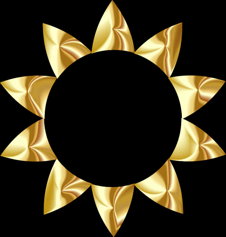 Golden Sun Graphic Transparent Background PNG Image