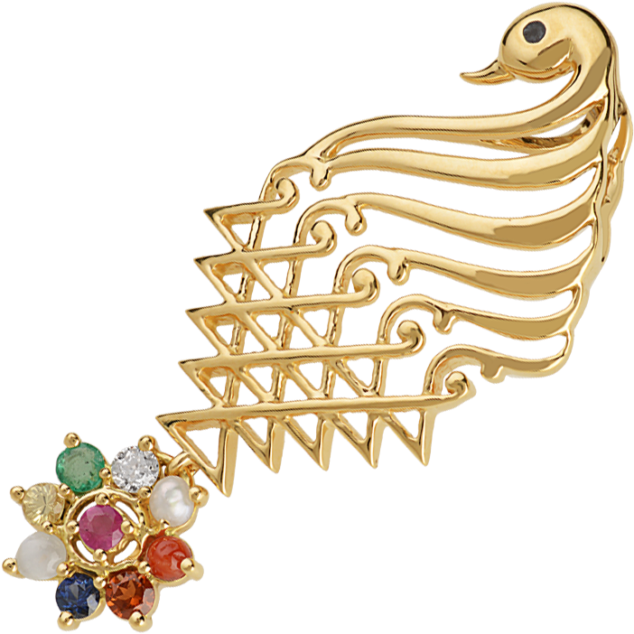 Golden_ Swan_ Jewelry_with_ Gemstones.png PNG Image