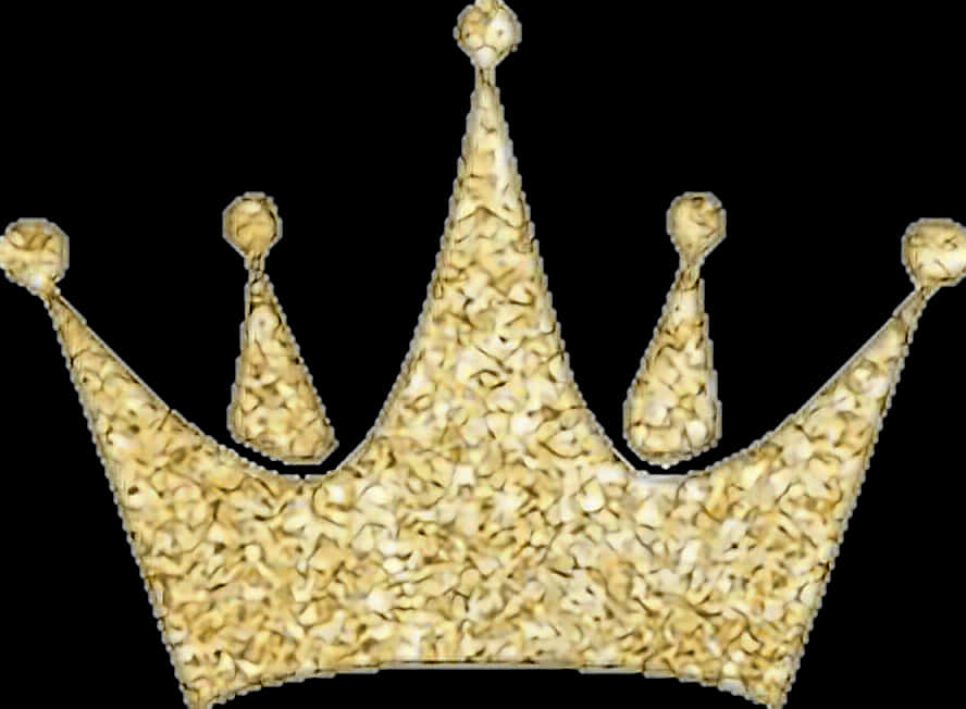 Golden Textured Crown Illustration PNG Image