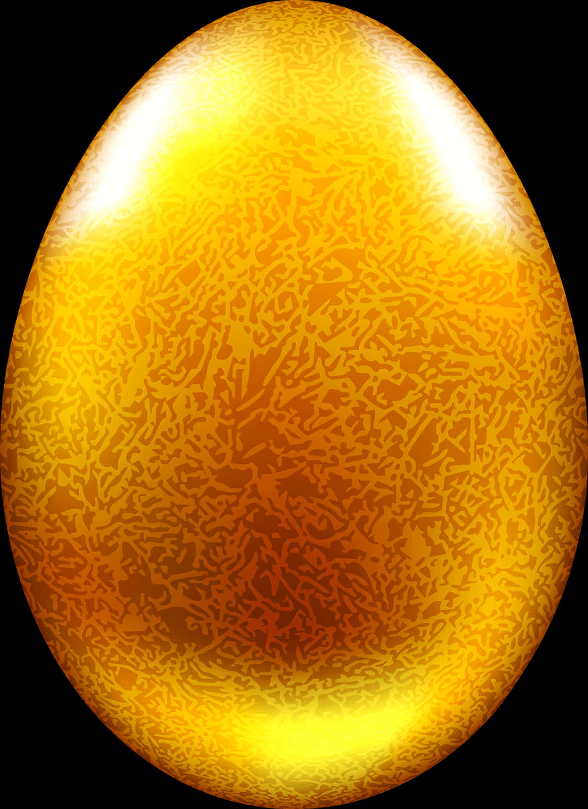 Golden Textured Egg Illustration PNG Image