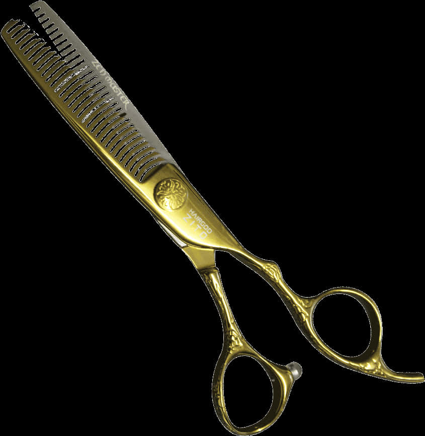 Golden Thinning Scissors PNG Image