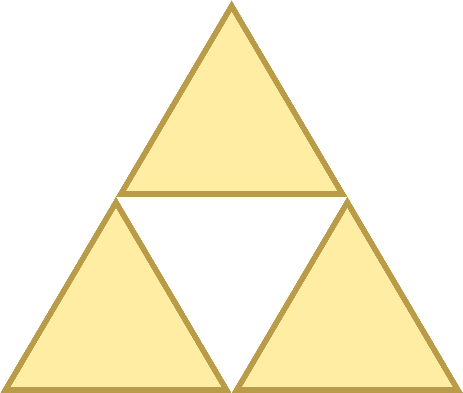 Golden Triforce Symbol PNG Image