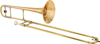 Golden Trombone Instrument PNG Image