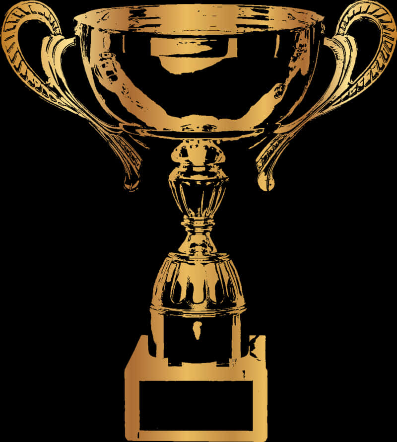 Golden Trophy Illustration PNG Image