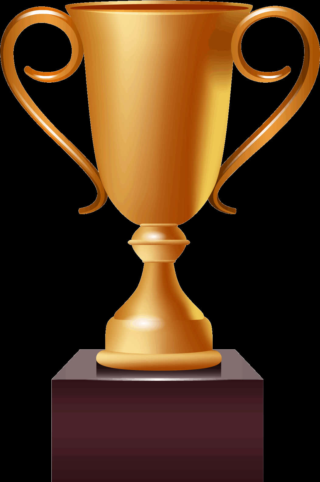 Golden Trophyon Pedestal PNG Image