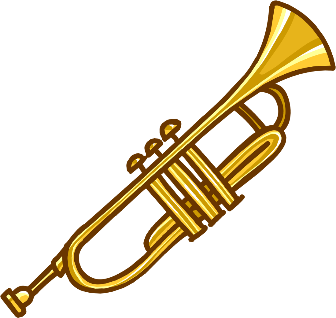 Golden Trumpet Illustration PNG Image