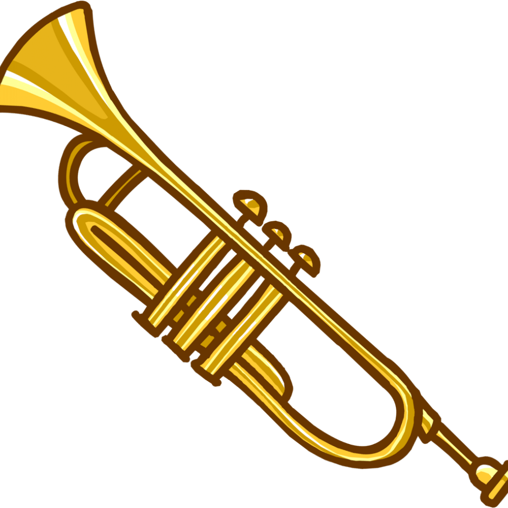 Golden Trumpet Illustration PNG Image