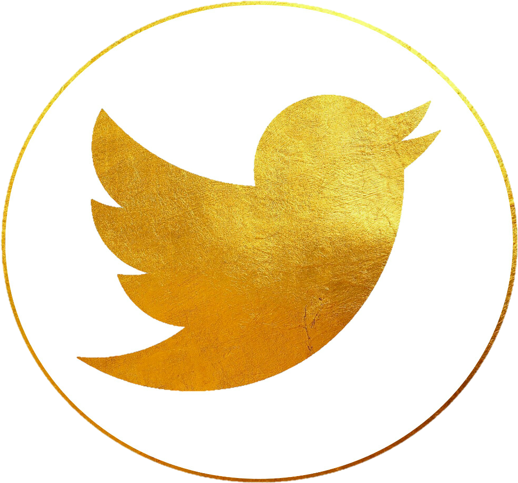 Golden Twitter Logo PNG Image