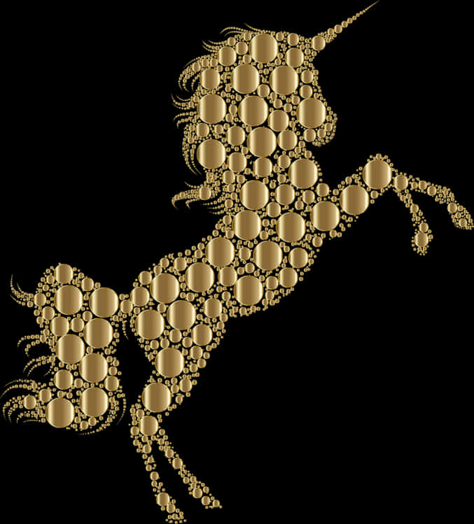 Golden Unicorn Silhouette PNG Image