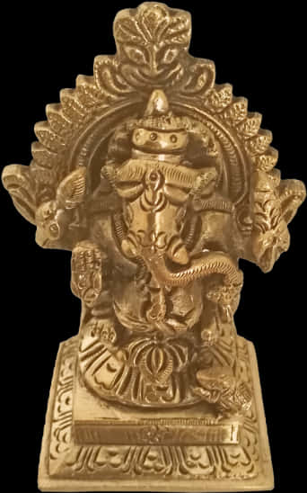 Golden Vinayagar Statue PNG Image