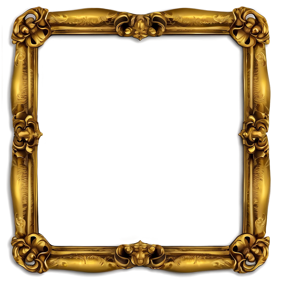 Golden Vintage Frame Png 32 PNG Image