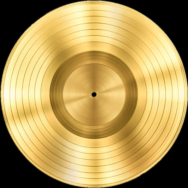 Golden Vinyl Record Closeup PNG Image