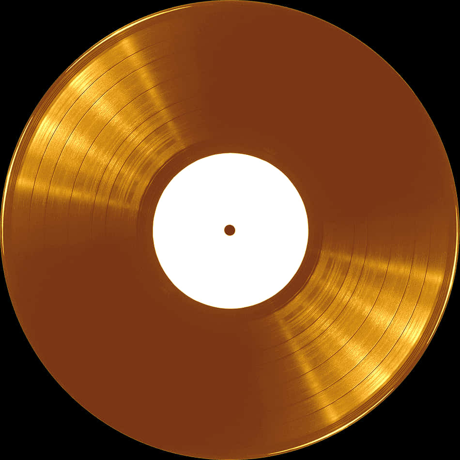 Golden Vinyl Record PNG Image