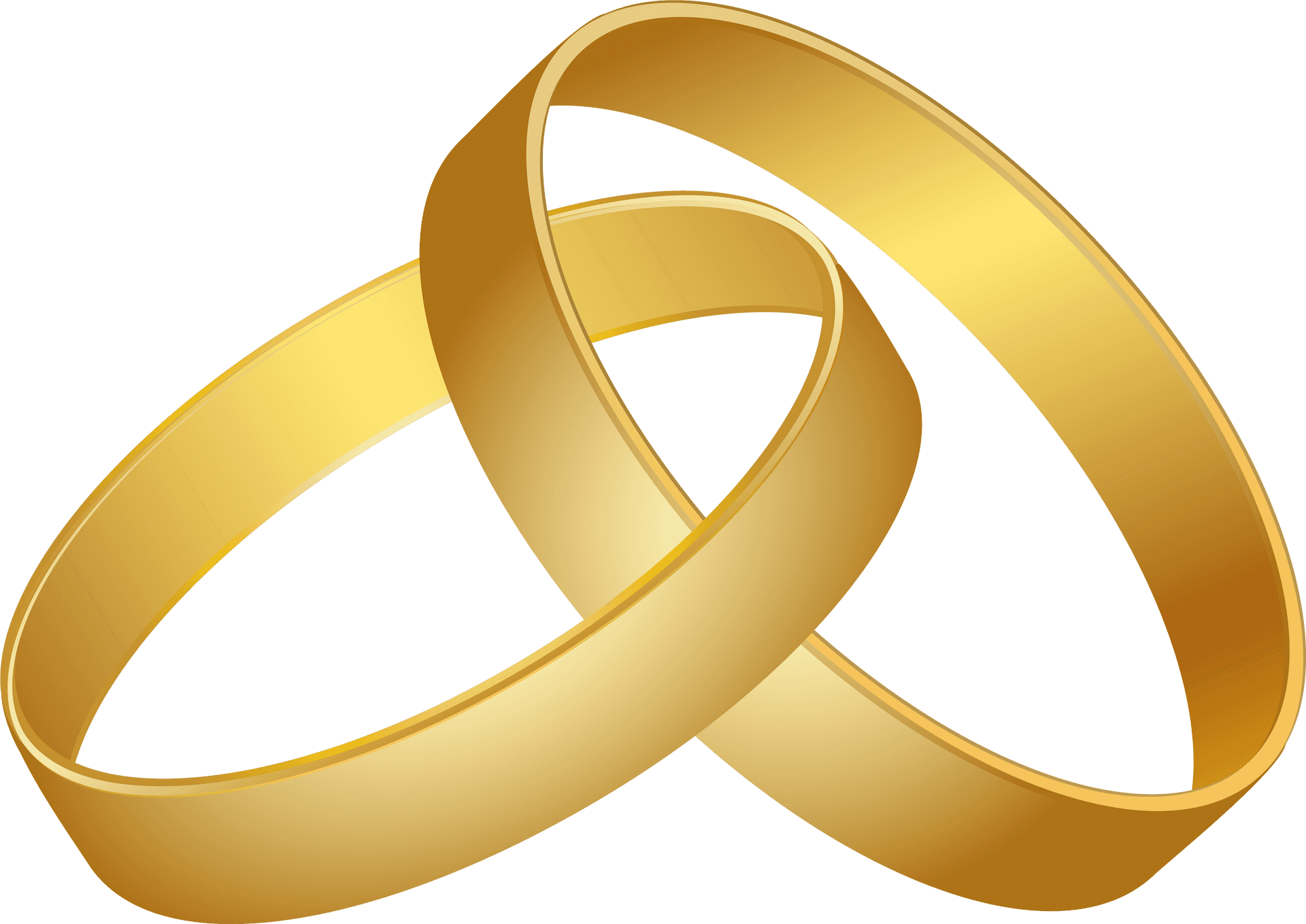 Golden Wedding Rings Clipart PNG Image