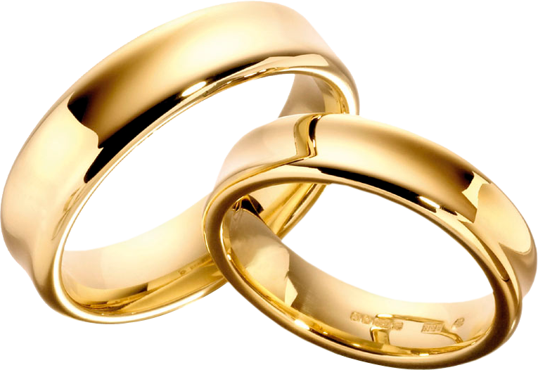 Golden Wedding Rings Clipart.png PNG Image