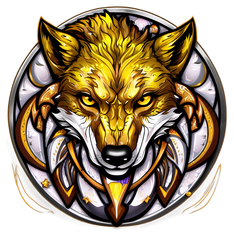 Golden Wolf Emblem Png Ggy PNG Image