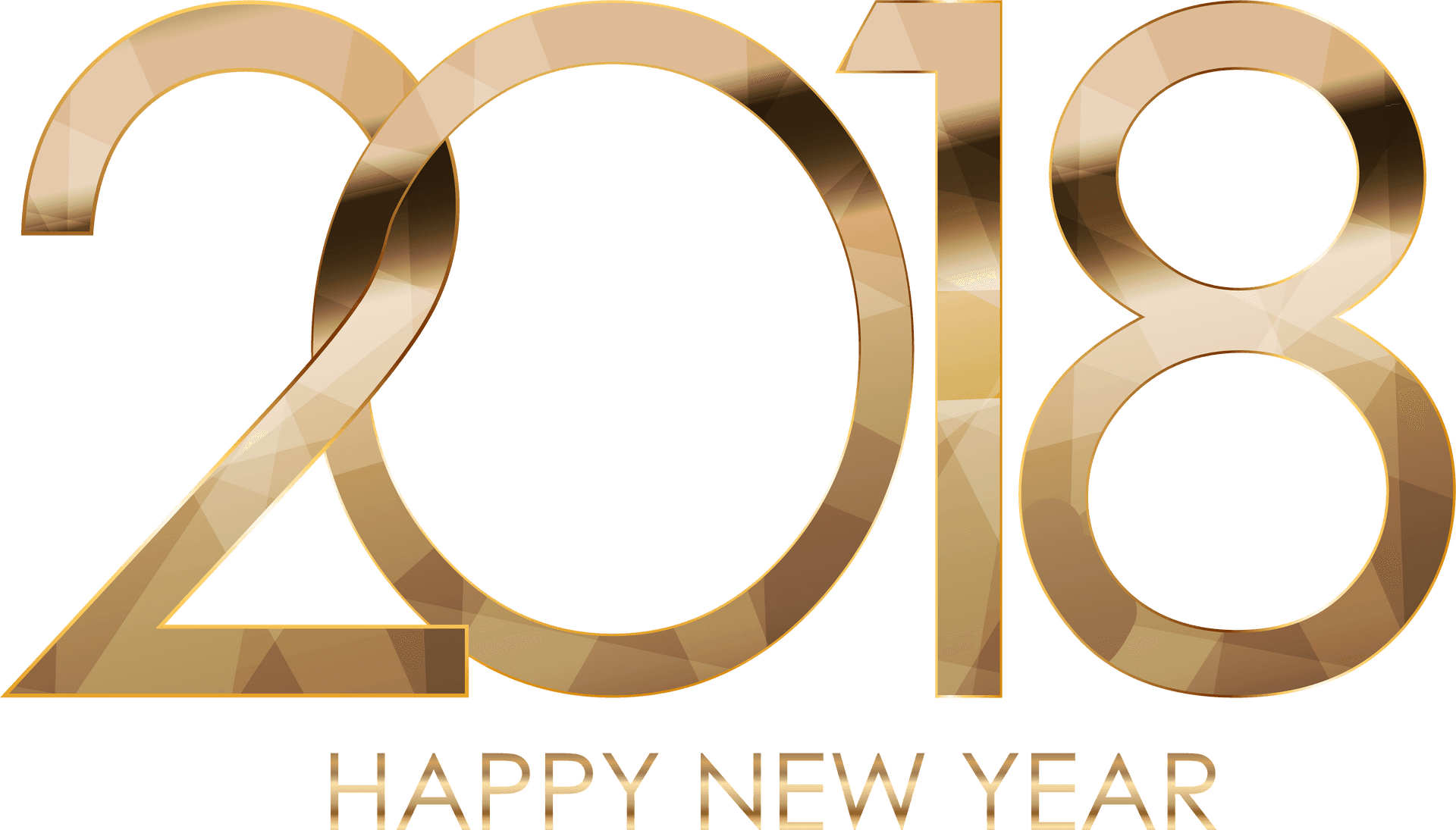 Golden2018 Happy New Year PNG Image