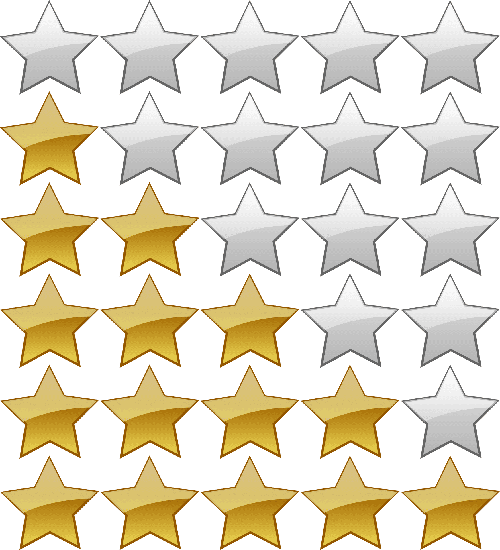 Goldenand White Stars Pattern PNG Image