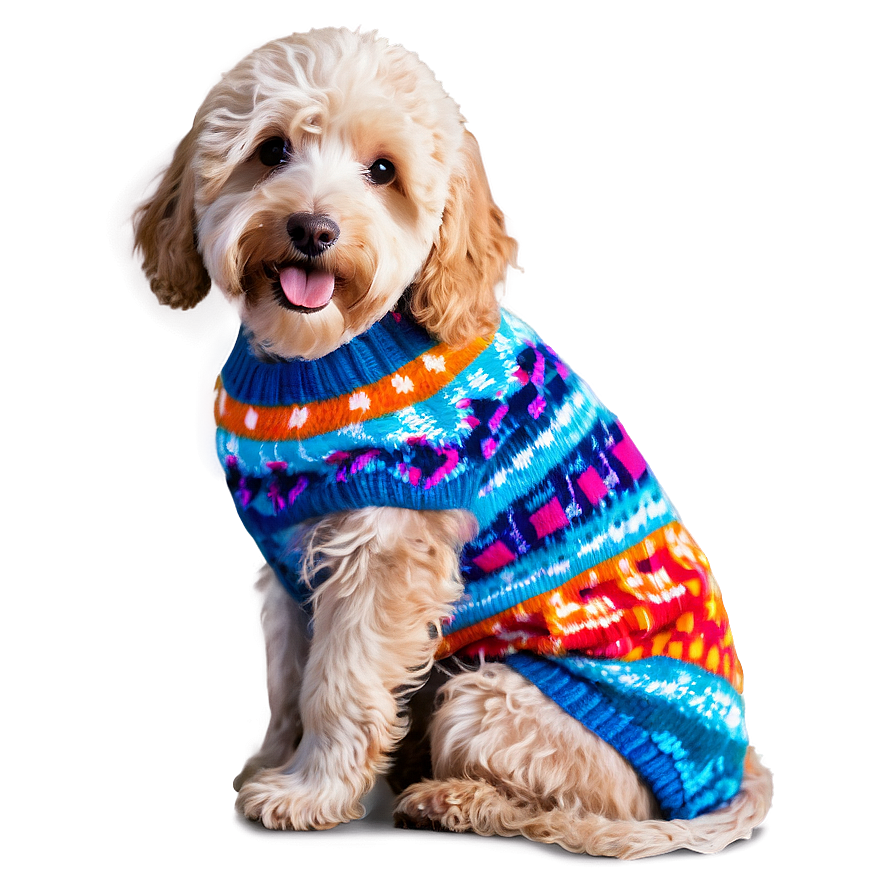 Goldendoodle In Sweater Png 64 PNG Image