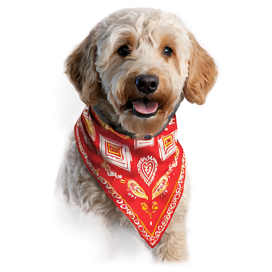 Goldendoodle Wearing Bandana Png 61 PNG Image