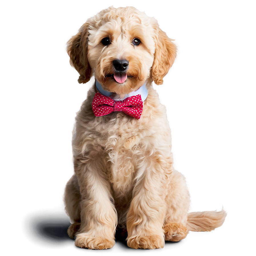 Goldendoodle With Bowtie Png 06262024 PNG Image