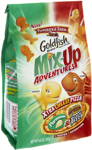 Goldfish Mix Up Adventures Xtra Cheesy Pizza PNG Image