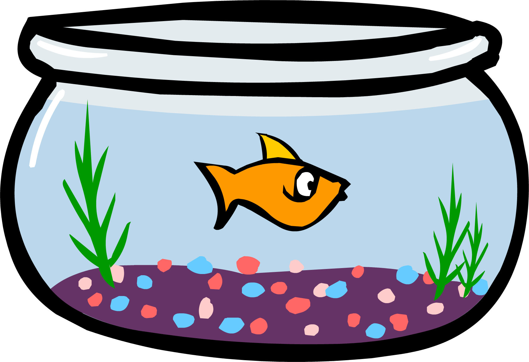 Goldfishin Bowl Cartoon PNG Image