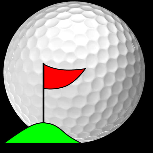 Golf Ball Near Flag Illustration PNG Image