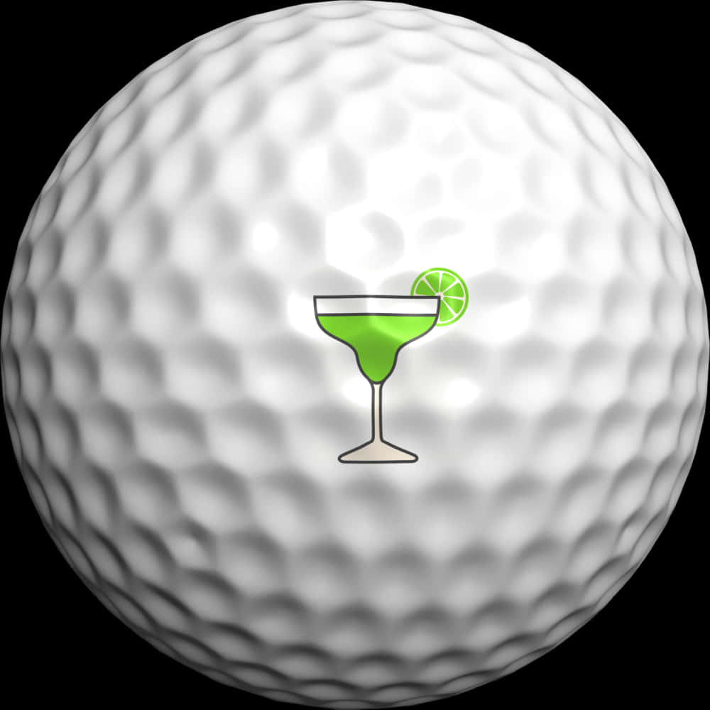 Golf Ball With Cocktail Graphic PNG Image