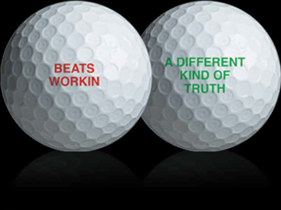 Golf Ballswith Text Slogans PNG Image