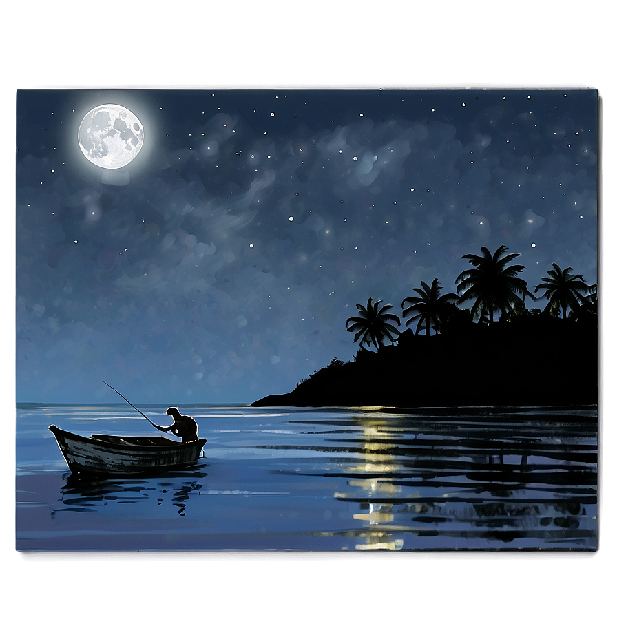 Gone Fishing Under Moonlight Png Lvy49 PNG Image