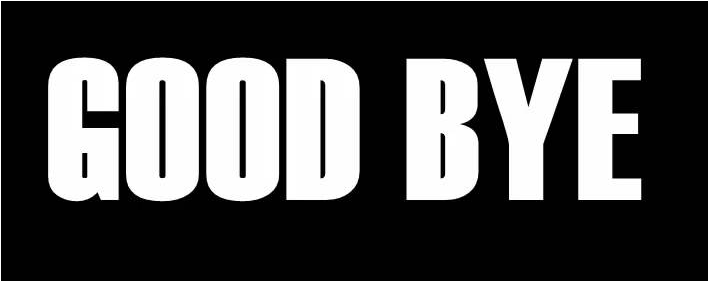 Goodbye Text Black Background PNG Image