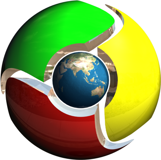 Google Chrome Logowith Earth PNG Image