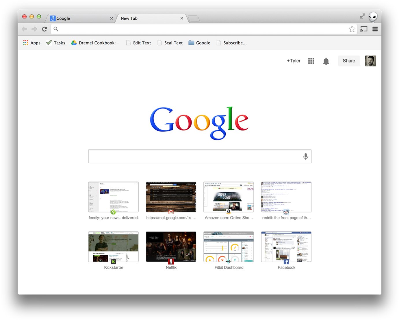 Google Homepage Browser View PNG Image