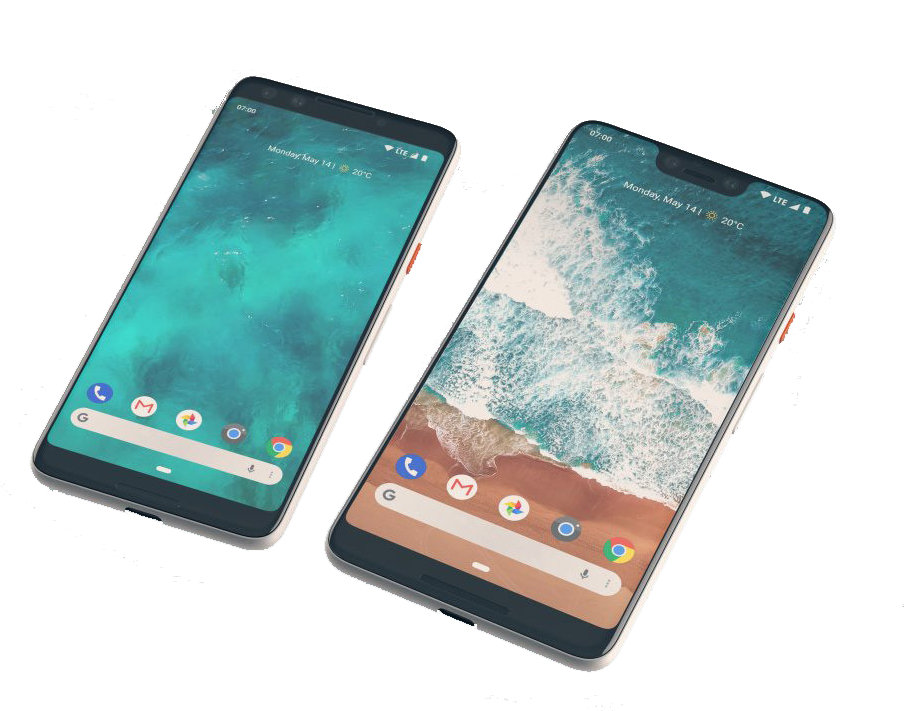 Google Pixel Smartphones Floating Background PNG Image