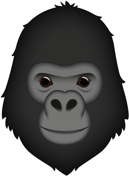 Gorilla Face Illustration PNG Image