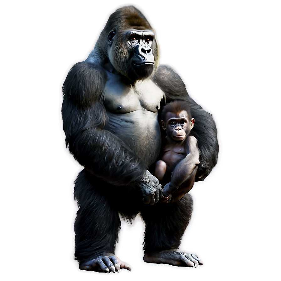 Gorilla Family Illustration Png 83 PNG Image