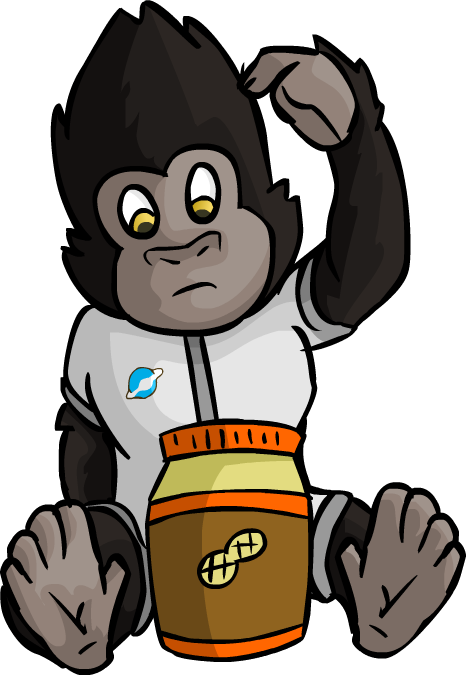 Gorilla Holding Peanut Butter Jar PNG Image