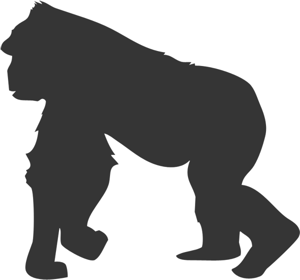 Gorilla Silhouette Profile PNG Image