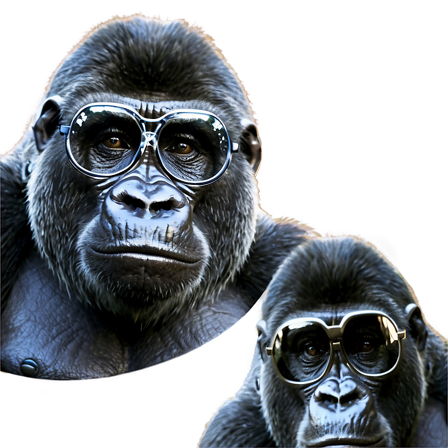 Gorilla With Black Glasses Png Hnq47 PNG Image