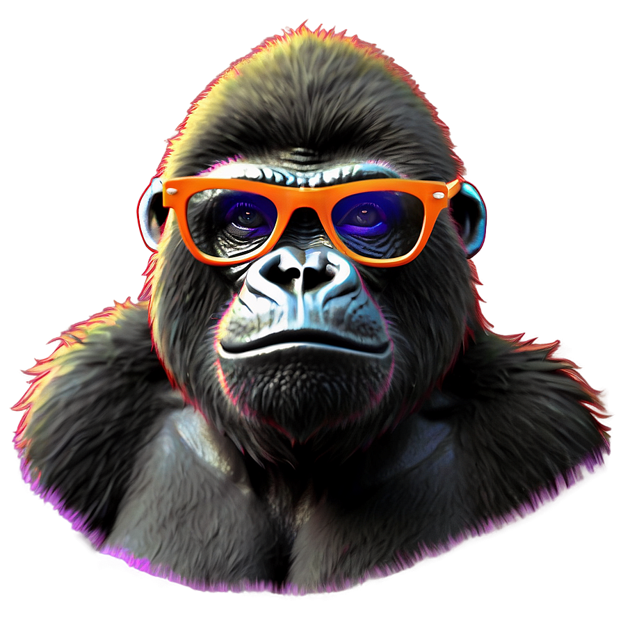 Gorilla With Funky Glasses Png 06282024 PNG Image