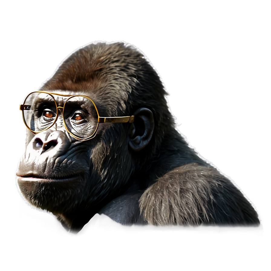 Gorilla With Round Glasses Png 16 PNG Image