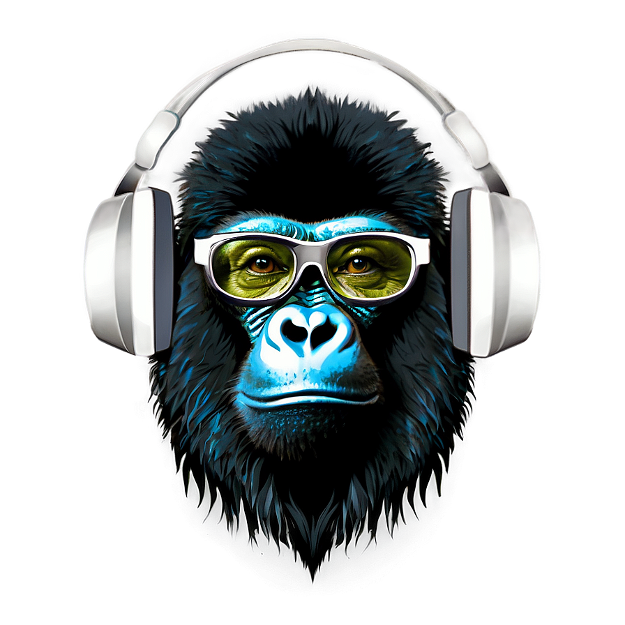 Gorilla With Smart Glasses Png Dug PNG Image