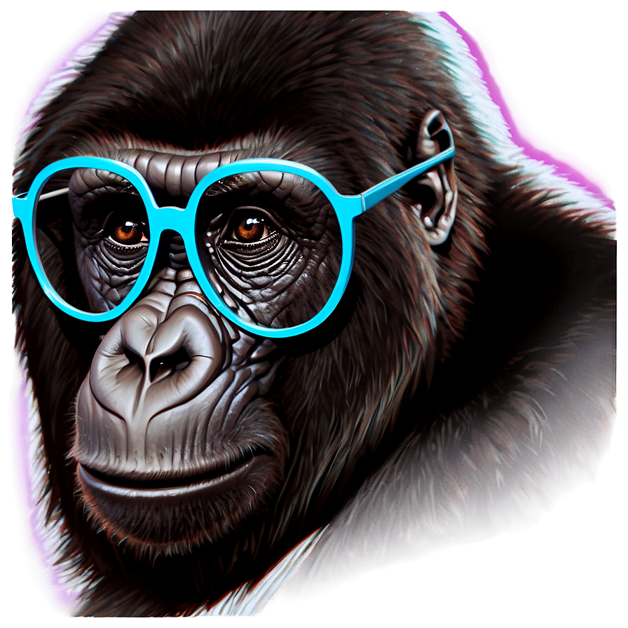 Gorilla With Stylish Glasses Png Ulp PNG Image