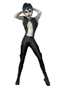 Gothic_ Animated_ Character_ Pose PNG Image