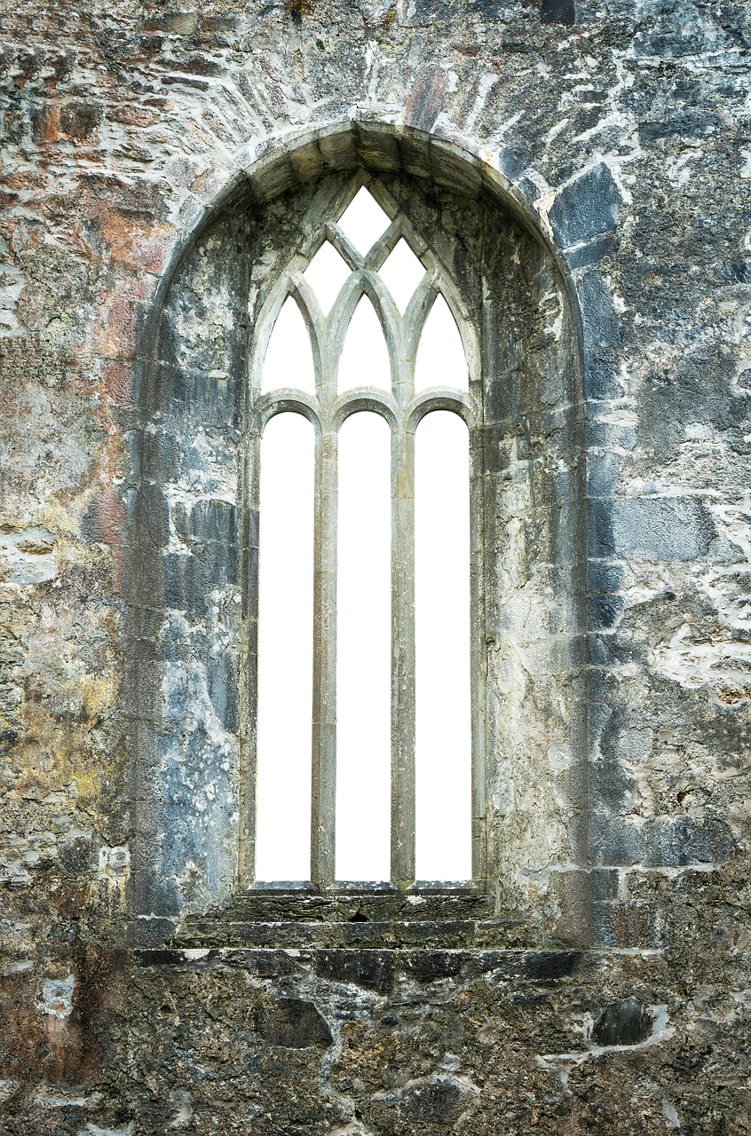 Gothic Architecture Window Stone Wall PNG Image