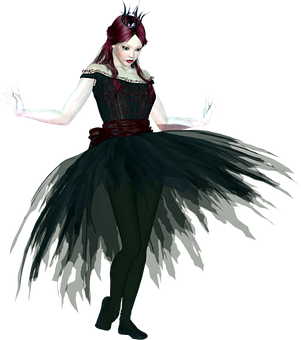 Gothic Ballerina Artwork PNG Image