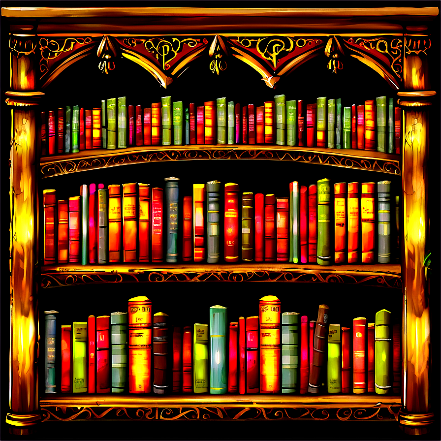 Gothic Bookshelf Png 05242024 PNG Image